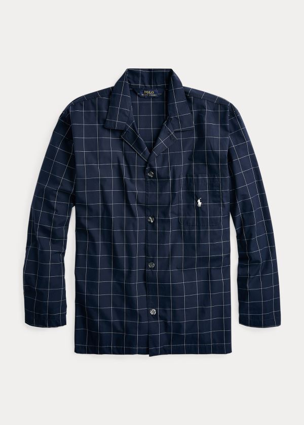 Top Pijama Polo Ralph Lauren Hombre Azul Marino - Windowpane Cotton - IRVXJ1298